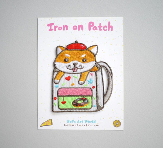 Puppy backpack Iron on Patch