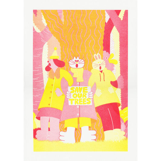 Forest Friends riso print